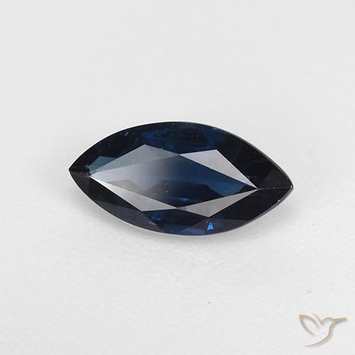 Saphir Bleu foncé naturelle Marquise, 0.73 ct, VS