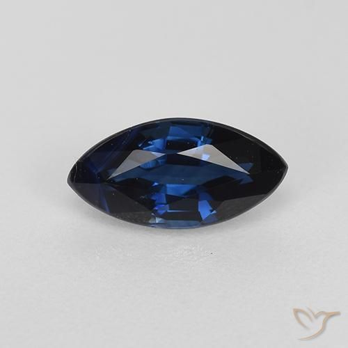 Saphir Bleu marine naturelle Marquise, 0.84 ct, VS