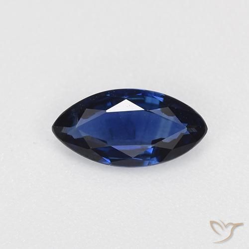 Saphir Bleu marine naturelle Marquise, 0.60 ct, VVS-VS