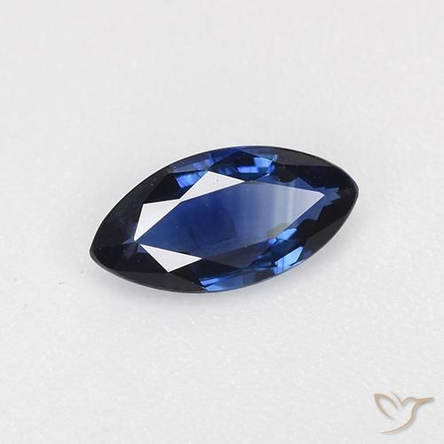 Saphir Bleu marine naturelle Marquise, 0.60 ct, VVS-VS
