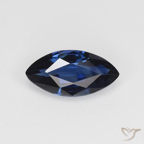 0.69ct Naturel Bleu foncé Saphir, Marquise, VVS-VS