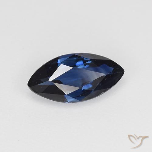 Saphir Bleu foncé naturelle Marquise, 0.69 ct, VVS-VS