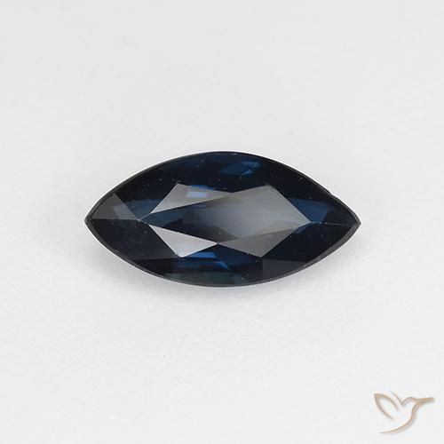 Saphir Bleu foncé naturelle Marquise, 0.64 ct, VVS-VS
