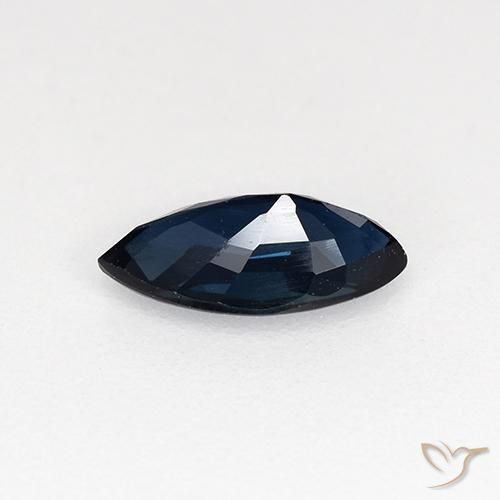 Saphir Bleu foncé naturelle Marquise, 0.64 ct, VVS-VS