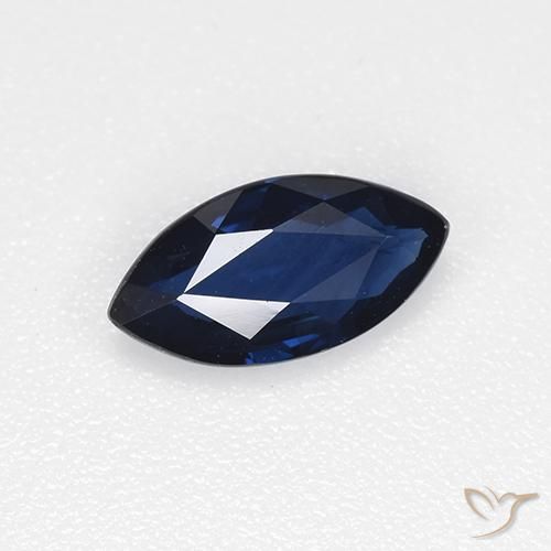 Saphir Bleu crépuscule naturelle Marquise, 0.66 ct, VVS-VS