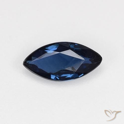 Saphir bleu de 0,66 carats, Coupe Marquise Saphir en vrac de Madagascar, Gemme naturelle, 8 x 4 mm, Photo A