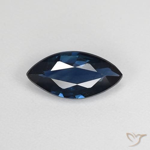 0.67ct Naturel Bleu minuit Saphir, Marquise, VVS-VS, Photo A