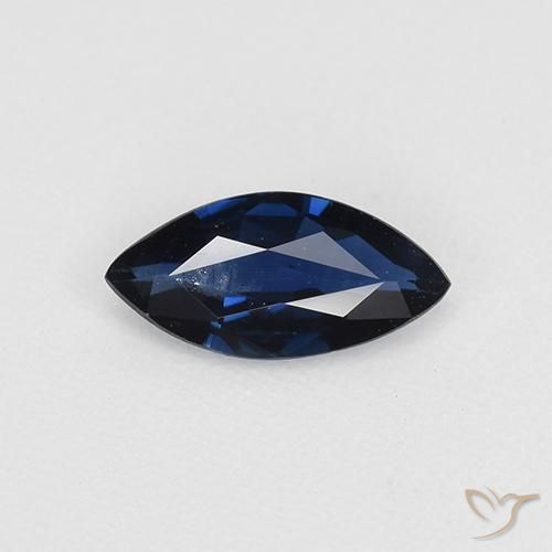 Saphir Bleu foncé naturelle Marquise, 0.47 ct, VVS-VS