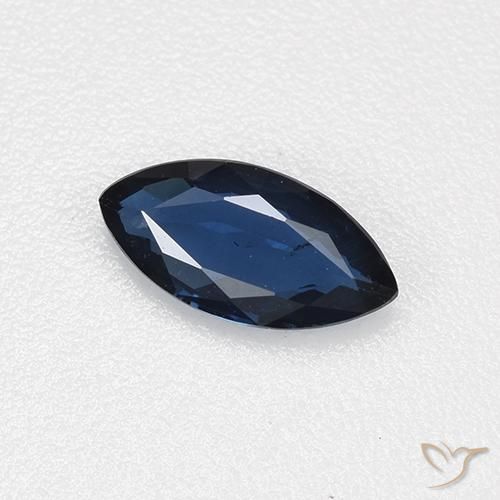 Saphir Bleu foncé naturelle Marquise, 0.56 ct, VVS-VS