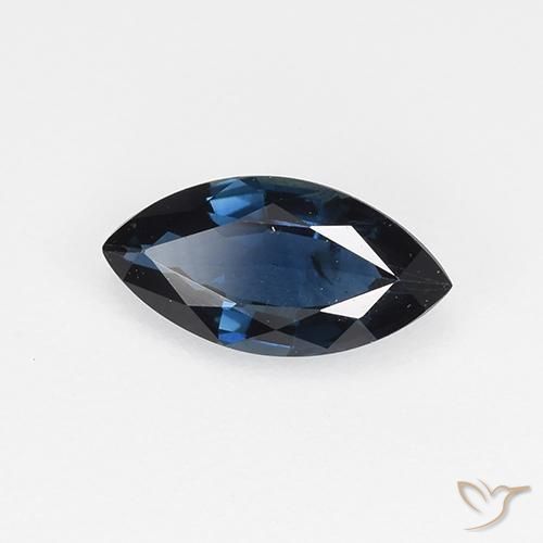 Saphir Bleu nuit naturelle Marquise, 0.66 ct, VVS-VS