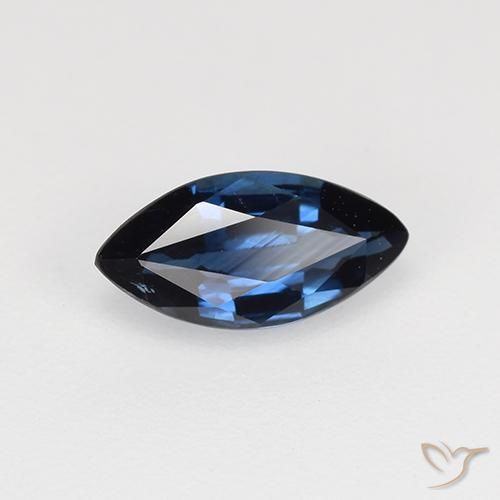 Saphir Bleu foncé naturelle Marquise, 0.69 ct, VVS-VS