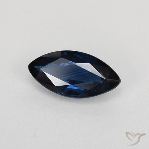 Saphir Bleu nuit naturelle Marquise, 0.70 ct, VVS