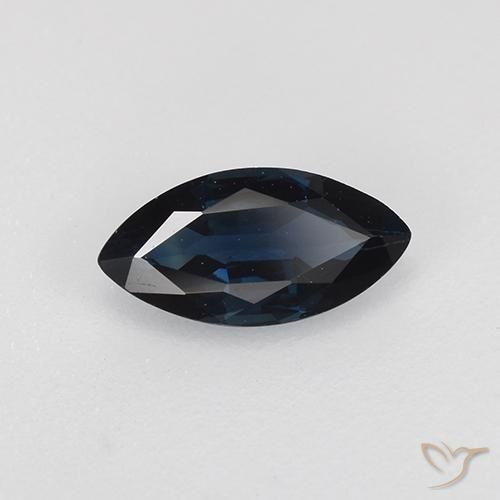 Saphir Bleu nuit naturelle Marquise, 0.62 ct, VVS