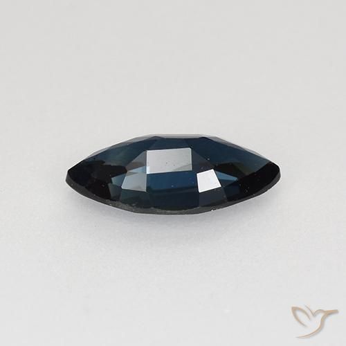 Saphir Bleu nuit naturelle Marquise, 0.62 ct, VVS