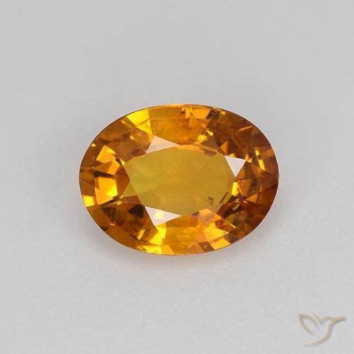 0.80ct Naturel Orange terre Saphir, ovale, VS, Photo A