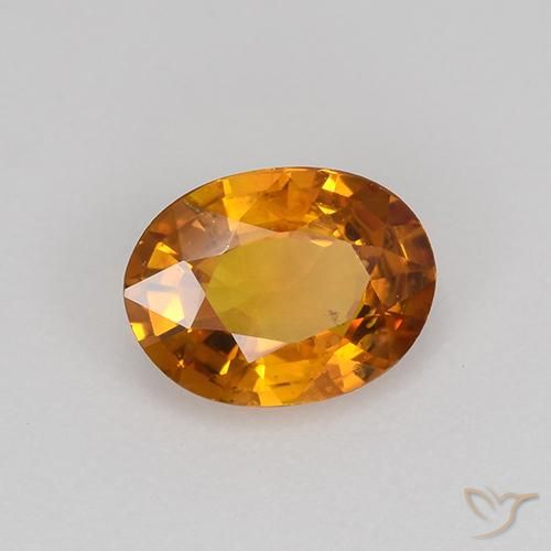 Saphir Orange terre naturelle ovale, 0.80 ct, VS