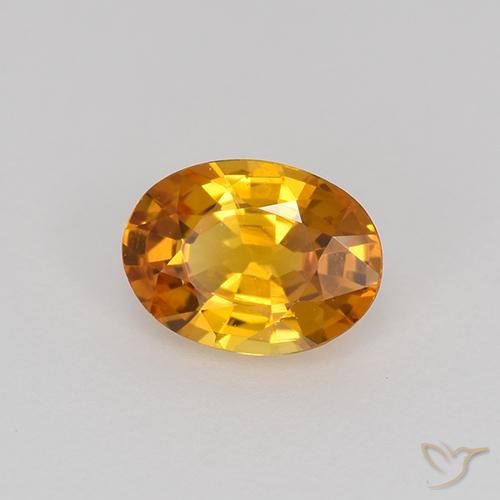 Saphir Orange terre naturelle ovale, 0.69 ct, VVS-VS