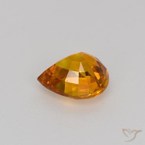 Saphir Orange moyen naturelle En forme de poire, 0.77 ct, VVS-VS