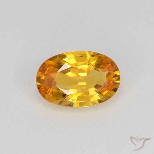 0.67ct Naturel Or orange foncé Saphir, ovale, VVS-VS