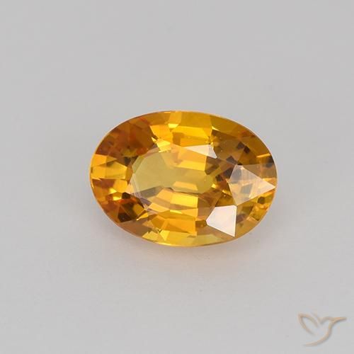 Saphir Abricot orange naturelle ovale, 0.71 ct, VVS-VS