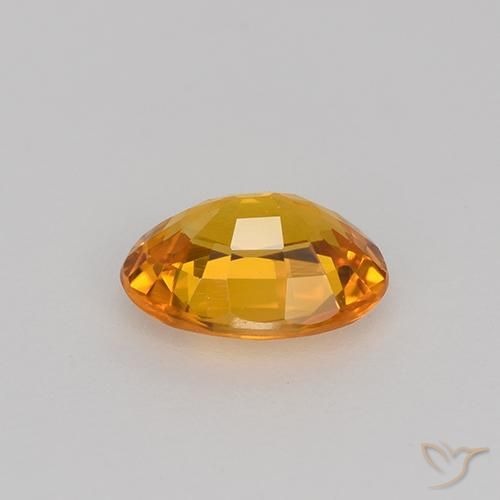 Saphir Abricot orange naturelle ovale, 0.71 ct, VVS-VS