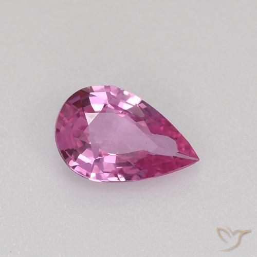 Saphir Violet rougeâtre naturelle En forme de poire, 0.48 ct, VVS