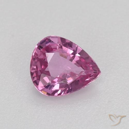 Saphir Rose pourpre royal naturelle En forme de poire, 0.57 ct, VVS