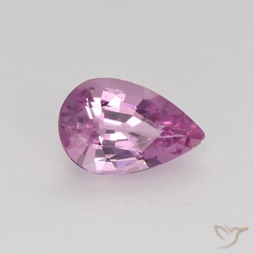 Saphir Violet Rosâtre naturelle En forme de poire, 0.58 ct, VVS-VS