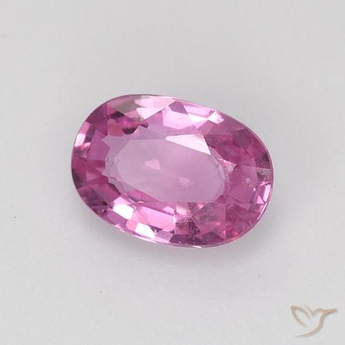 Saphir Rose pourpre royal naturelle ovale, 0.70 ct, VVS-VS