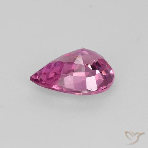 Saphir Rose foncé naturelle En forme de poire, 0.64 ct, VVS-VS