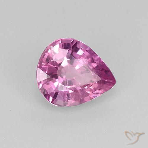 Saphir Rose pourpre royal naturelle En forme de poire, 0.75 ct, VVS-VS