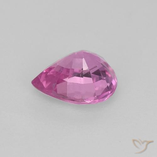 Saphir Rose pourpre royal naturelle En forme de poire, 0.75 ct, VVS-VS