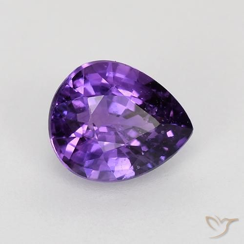 Saphir Violet moyen naturelle En forme de poire, 0.84 ct, VVS-VS