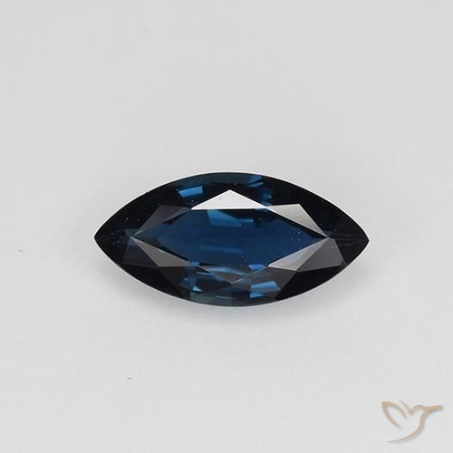 Saphir Bleu minuit naturelle Marquise, 0.66 ct, VVS