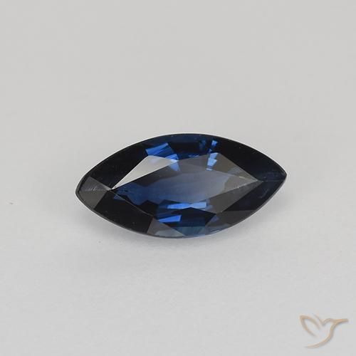 Saphir Bleu crépuscule naturelle Marquise, 0.64 ct, VVS