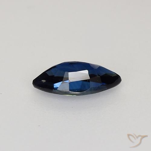 Saphir Bleu crépuscule naturelle Marquise, 0.64 ct, VVS