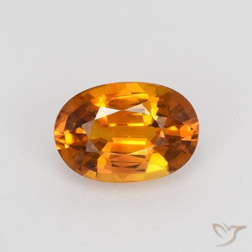 0.77ct Naturel Orange foncé Saphir, ovale, VVS