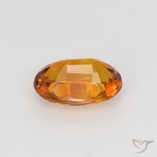 Saphir Orange foncé naturelle ovale, 0.77 ct, VVS