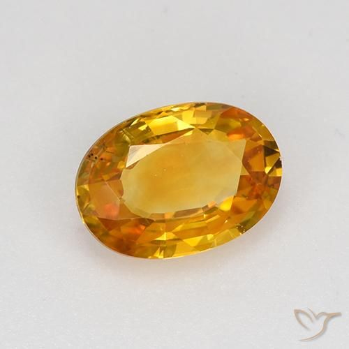 Saphir Abricot orange naturelle ovale, 0.82 ct, VVS-VS
