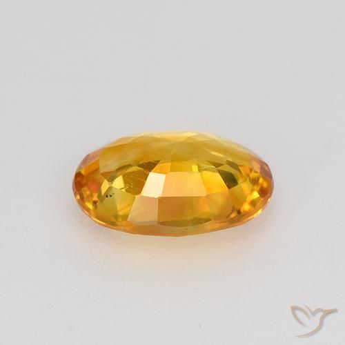 Saphir Abricot orange naturelle ovale, 0.82 ct, VVS-VS