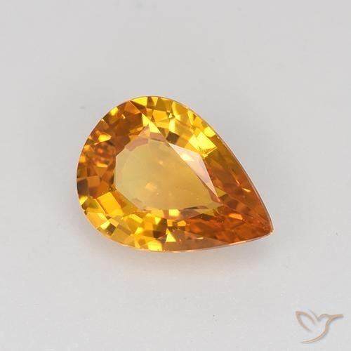 Saphir Or naturelle En forme de poire, 0.72 ct, VVS
