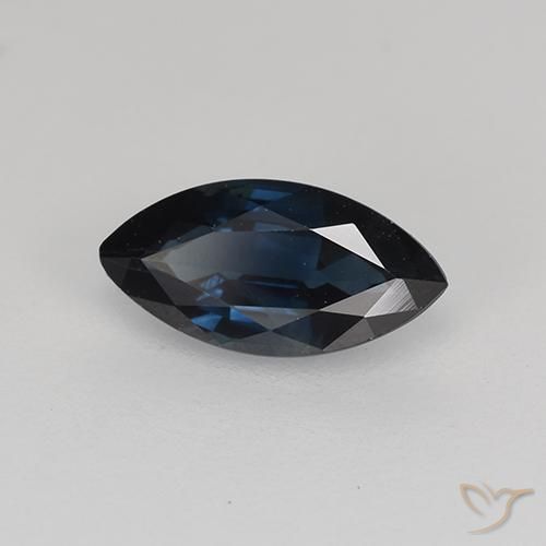 Saphir Bleu foncé naturelle Marquise, 0.69 ct, VVS-VS