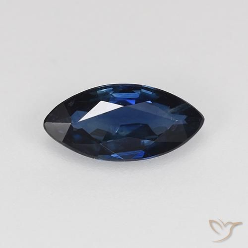 Saphir Bleu foncé naturelle Marquise, 0.61 ct, VVS-VS