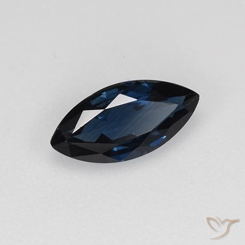Saphir Bleu nuit naturelle Marquise, 0.64 ct, VVS-VS