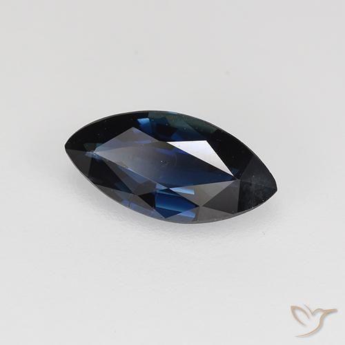 Saphir Bleu foncé naturelle Marquise, 0.70 ct, VVS-VS