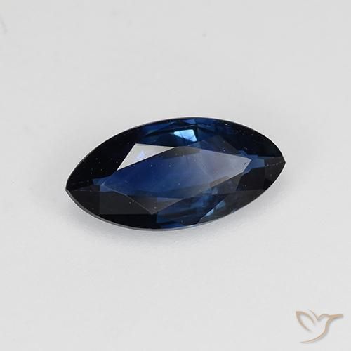 Saphir Bleu foncé naturelle Marquise, 0.61 ct, VVS-VS
