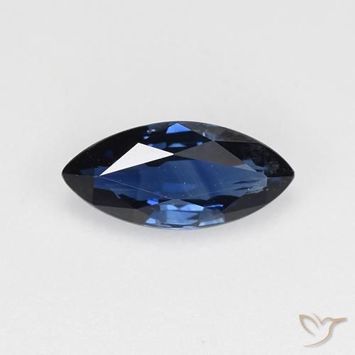 Saphir Bleu minuit naturelle Marquise, 0.65 ct, VVS-VS