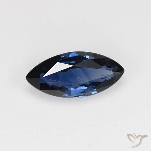 Saphir Bleu minuit naturelle Marquise, 0.65 ct, VVS-VS