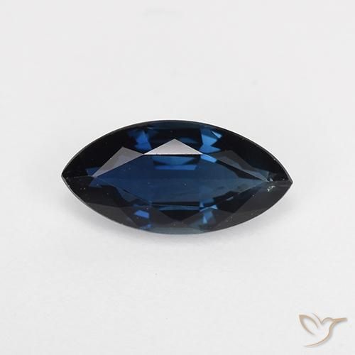 Saphir Bleu nuit naturelle Marquise, 0.74 ct, VVS-VS
