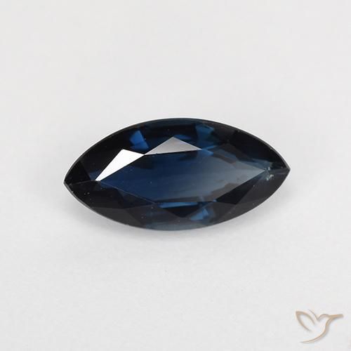 Saphir Bleu nuit naturelle Marquise, 0.74 ct, VVS-VS